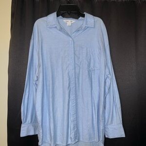 Old Navy The Boyfriend Shirt Oxford Blue